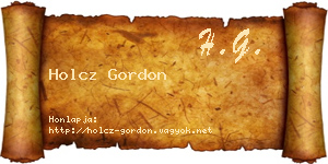 Holcz Gordon névjegykártya